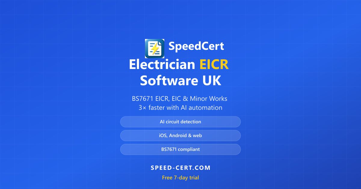 Electrician EICR Software UK | SpeedCert